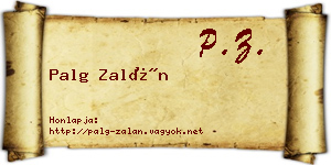 Palg Zalán névjegykártya
